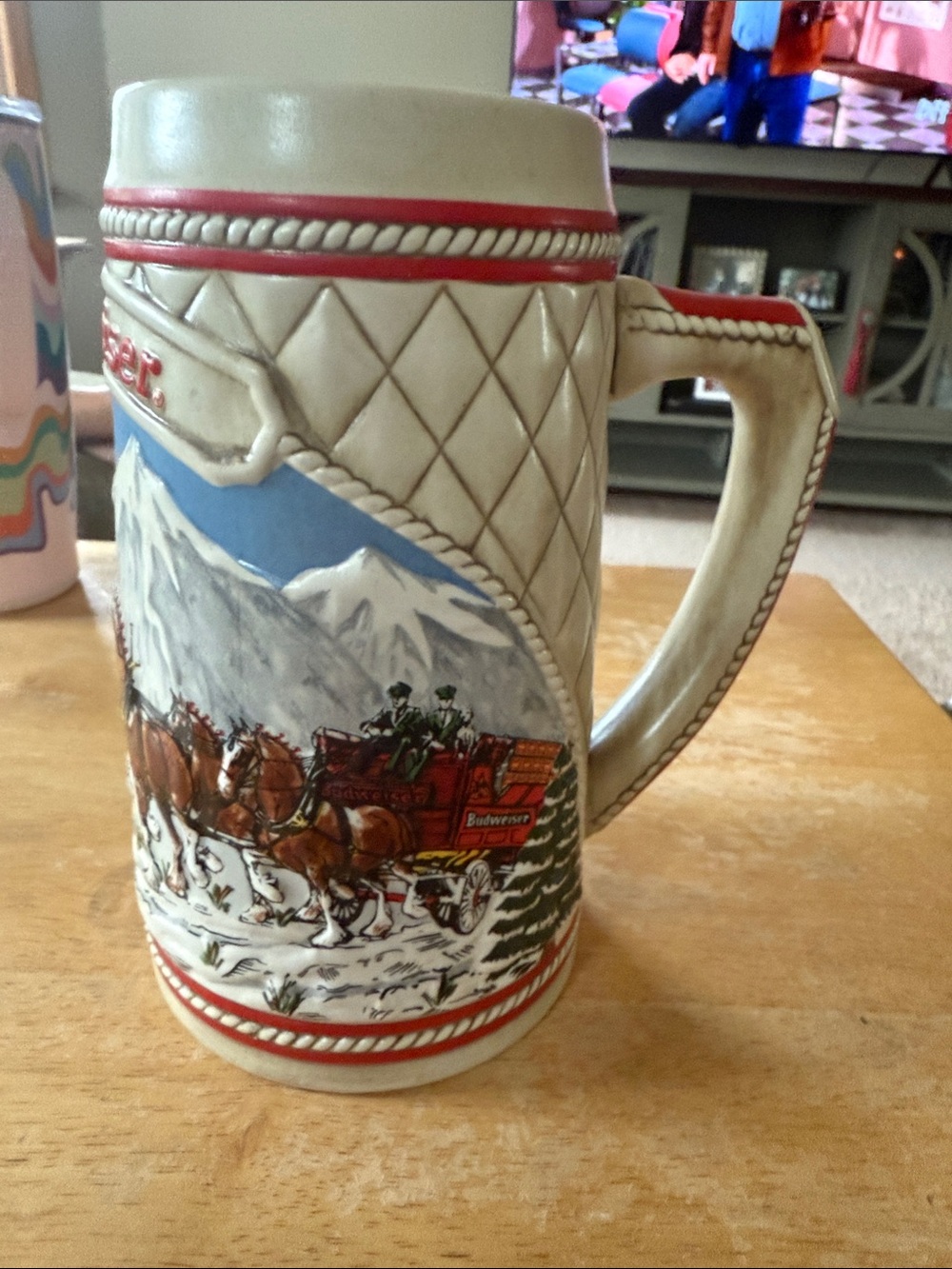 1985 Budweiser Holiday Ceramic Stein -series A 1985 limited edition